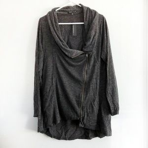 NWT Sweet Rain Charcoal Zipper Cardigan 1X